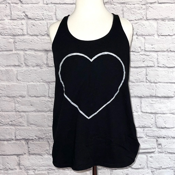 Express Women’s Black Racerback Tank Top With Heart Sz S - Picture 1 of 5